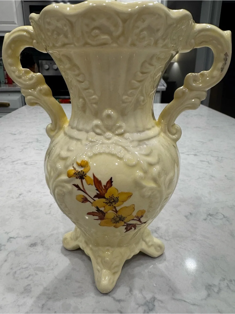 Vintage Mid Century Cottagecore Floral Urn Vase - Picture 2 of 11